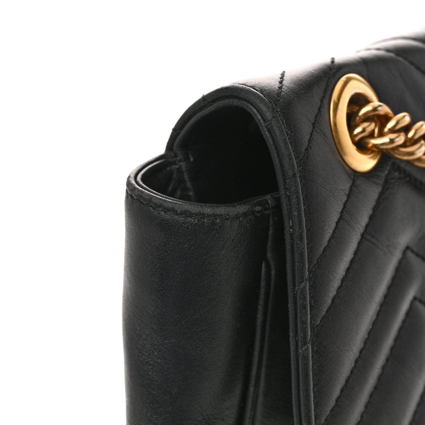 Calfskin Matelasse Large GG Marmont Shoulder Bag Black