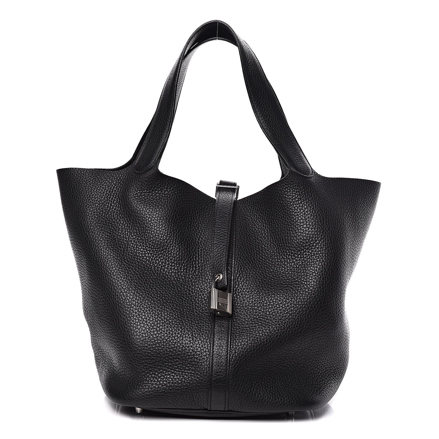 Hermes Taurillon Clemence Picotin Lock 26 MM Black 1 of 11