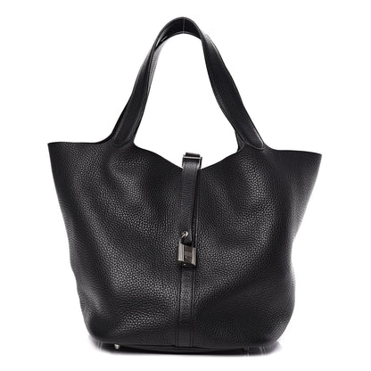 Hermes Taurillon Clemence Picotin Lock 26 MM Black 1 of 11