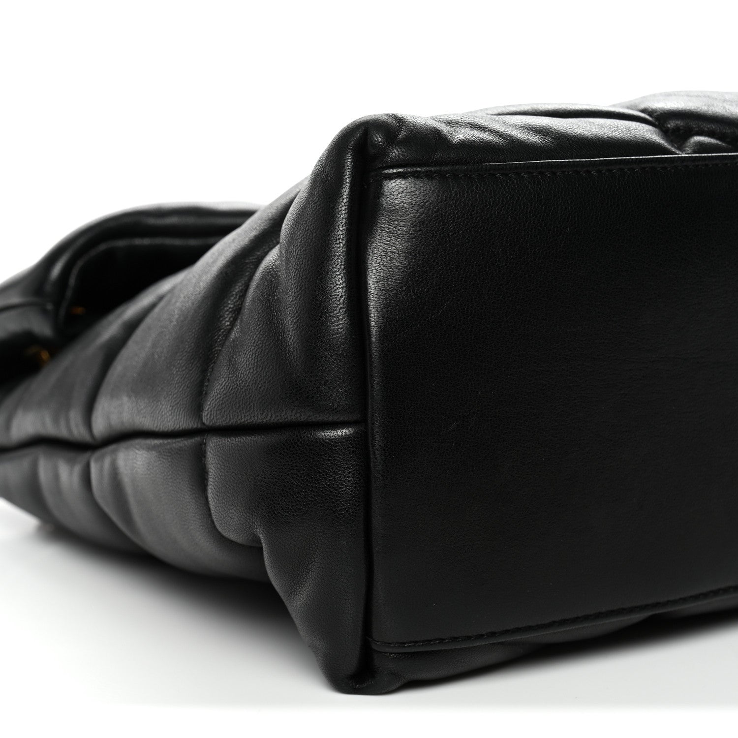Saint Laurent Lambskin Quilted Medium Loulou Puffer Monogram Chain Satchel Black 9 of 10