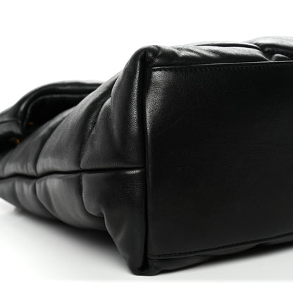 Saint Laurent Lambskin Quilted Medium Loulou Puffer Monogram Chain Satchel Black 9 of 10