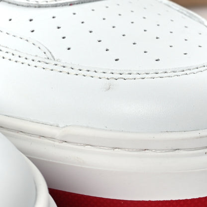 Christian Louboutin Calfskin Suede Nappa Spike Mens Astroloubi Low Top Sneakers 42 White Red 10 of 11