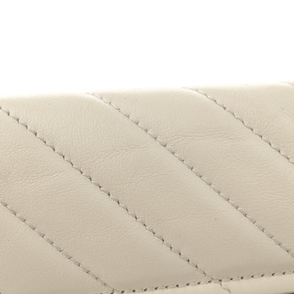 Gucci Vintage Effect Calfskin Matelasse Diagonal Small Torchon GG Marmont Shoulder Bag Mystic White Blue Agata 13 of 13