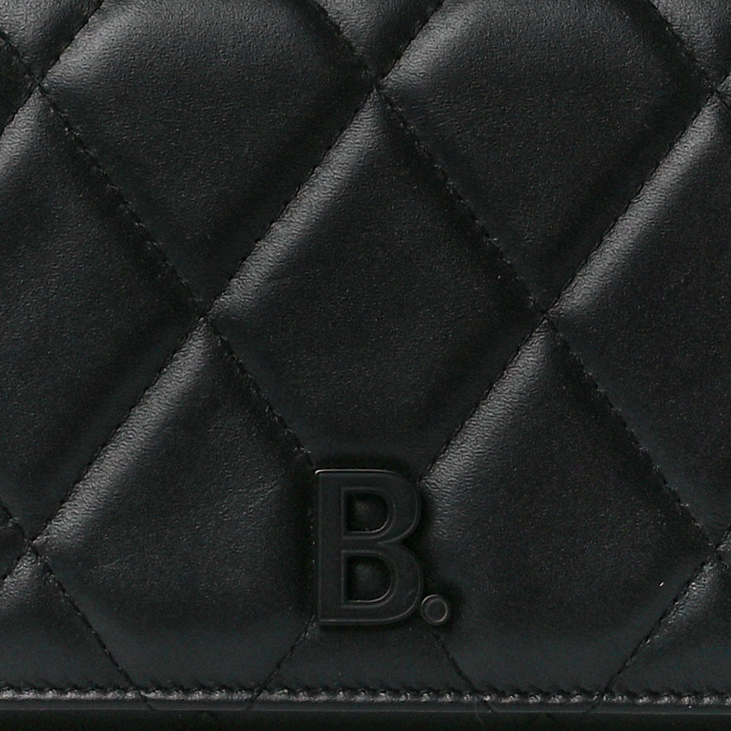 Balenciaga Nappa Calfskin Quilted Touch B Phone Holder With Strap Black 8 of 11
