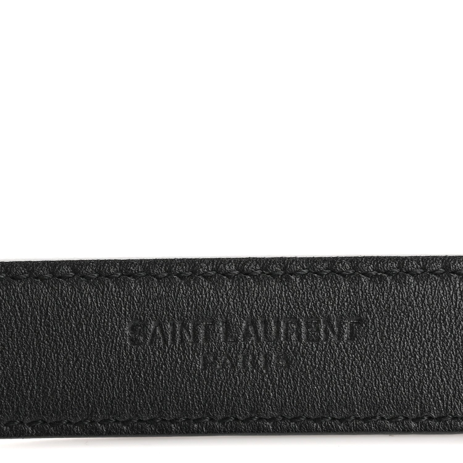 Saint Laurent Calfskin Monogram Narrow Square Buckle Belt 75 30 Black 5 of 8