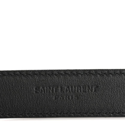 Saint Laurent Calfskin Monogram Narrow Square Buckle Belt 75 30 Black 5 of 8