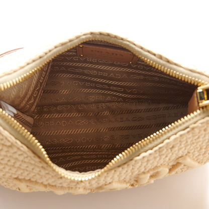 Prada Yarn Raffia Effect Crochet Mini Re-Edition 2000 Shoulder Bag Naturale 6 of 11