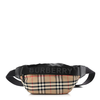 Burberry Nylon Vintage Check Sonny Bum Bag Archive Beige Black 1 of 4