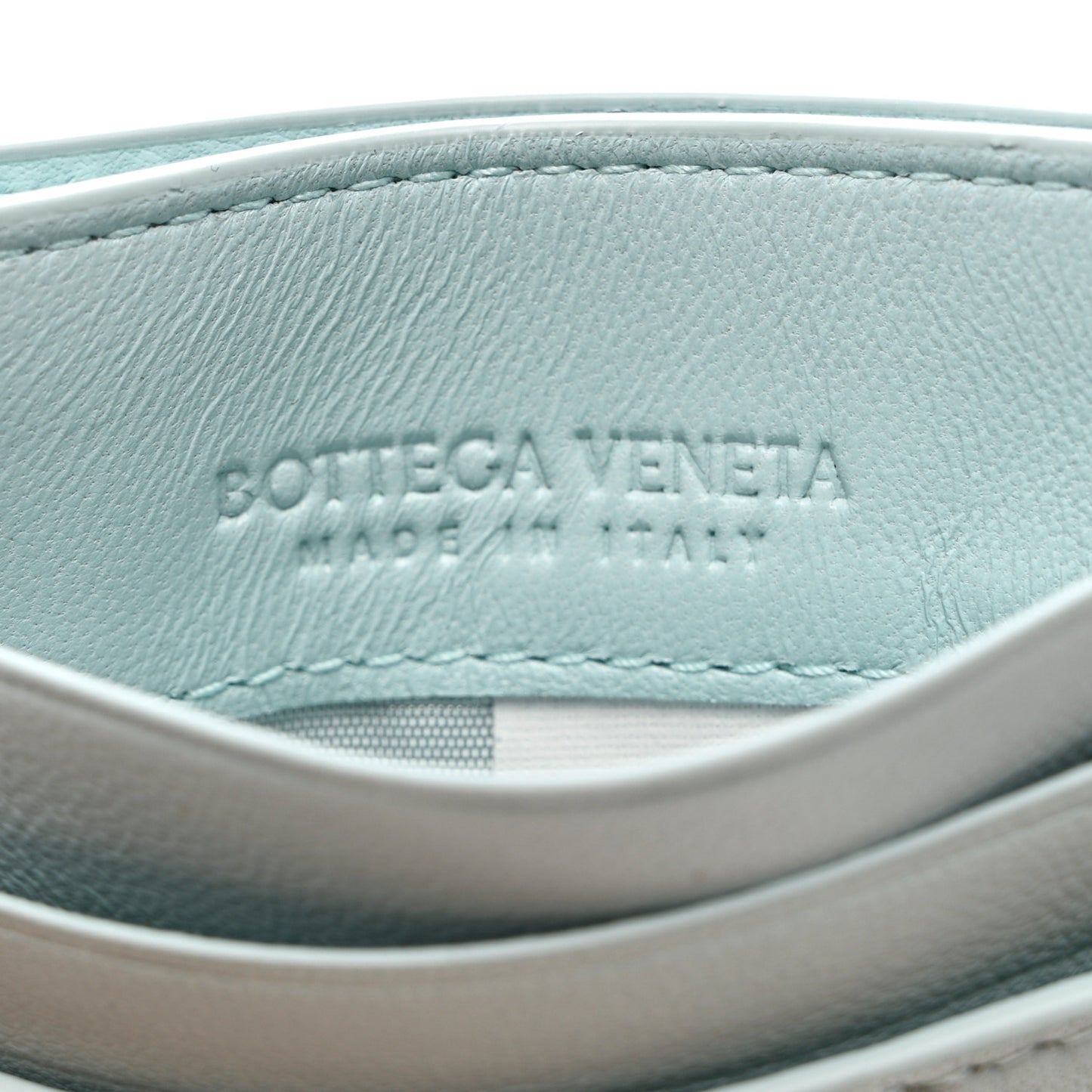 Nappa Intrecciato Card Holder Light Blue