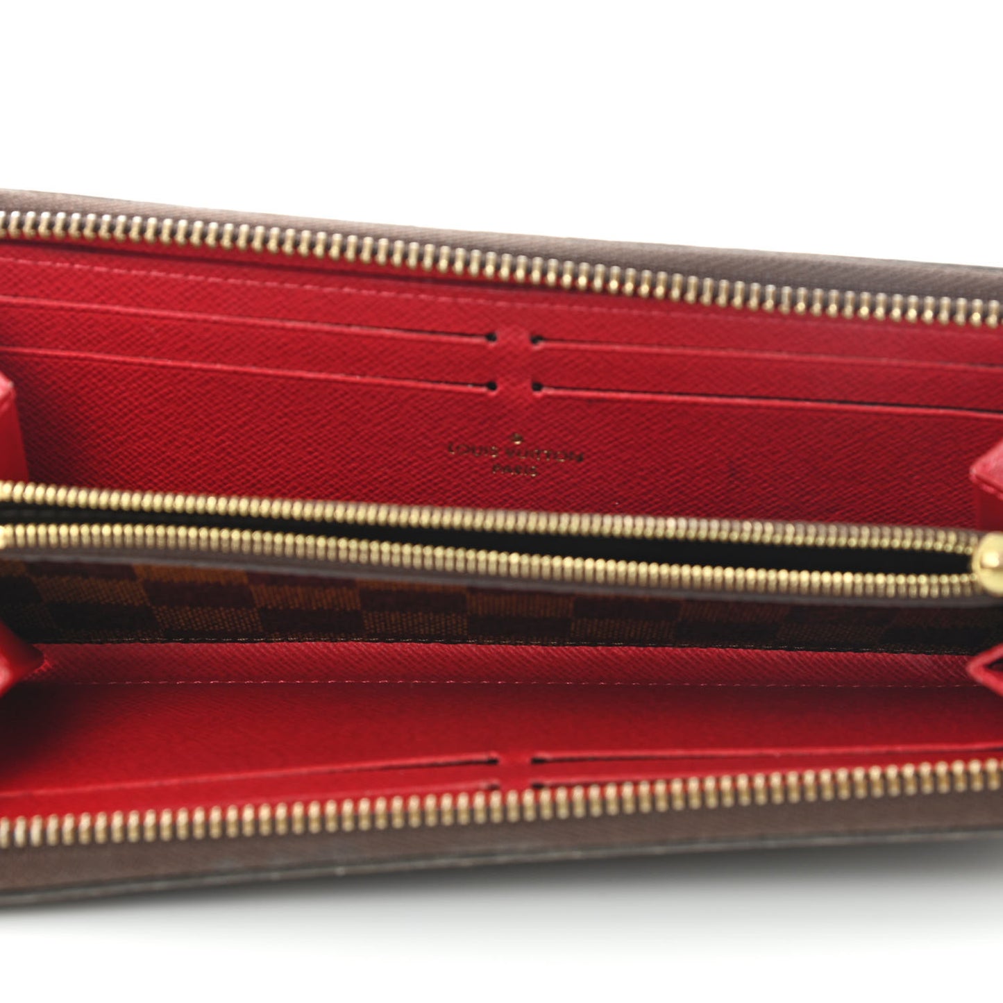 Damier Ebene Clemence Wallet Cherry