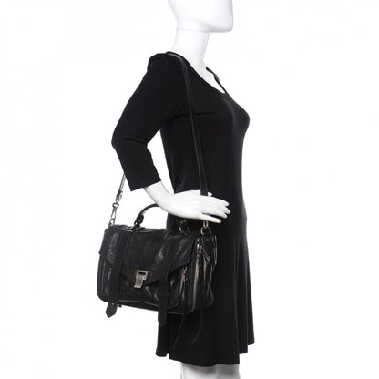 Proenza Schouler Lambskin Medium PS1 Plus Zip Satchel Black 2 of 12