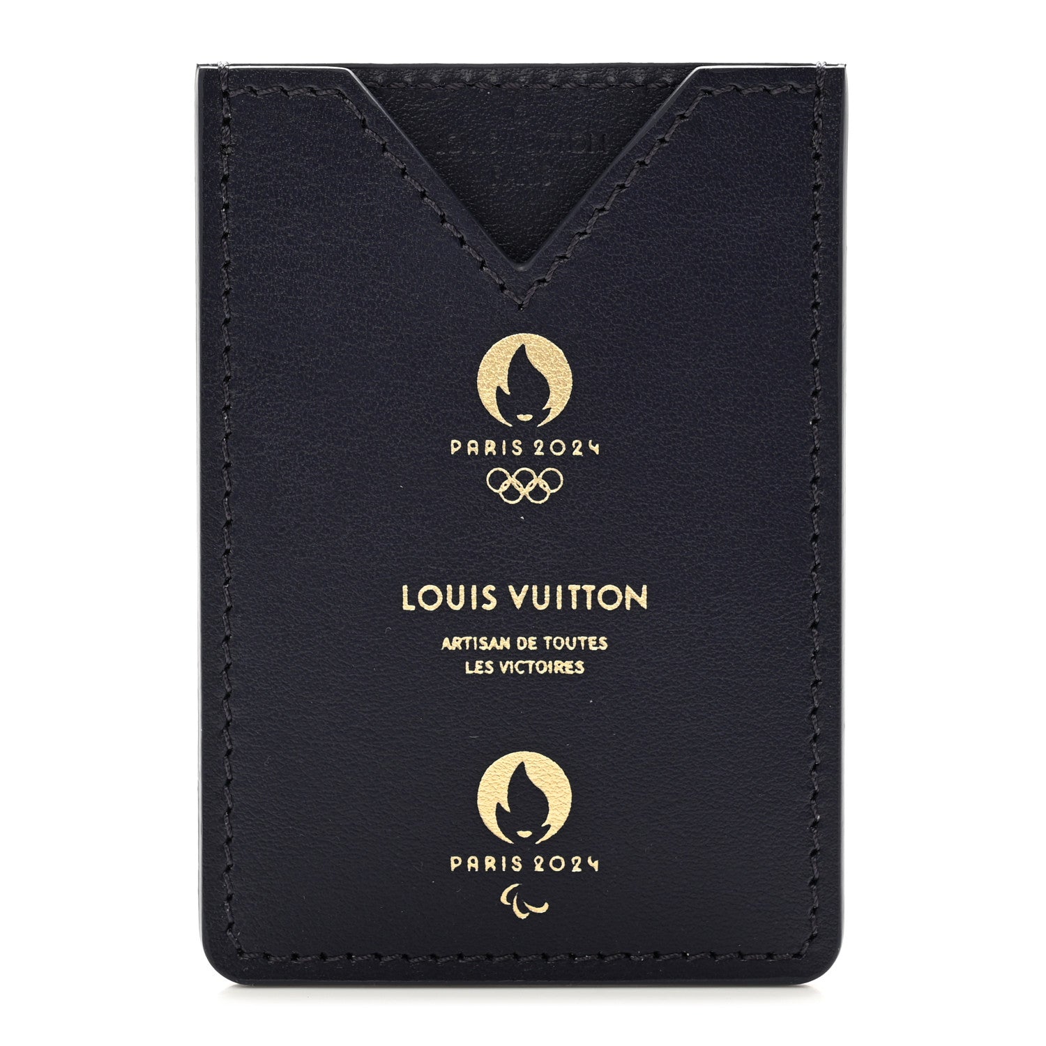 Louis Vuitton Calfskin Paris Olympics Card Holder Navy 1 of 7