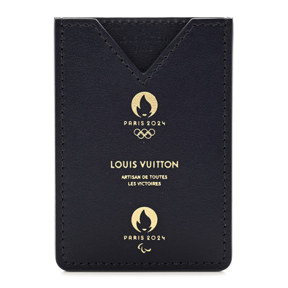 Louis Vuitton Calfskin Paris Olympics Card Holder Navy 1 of 7