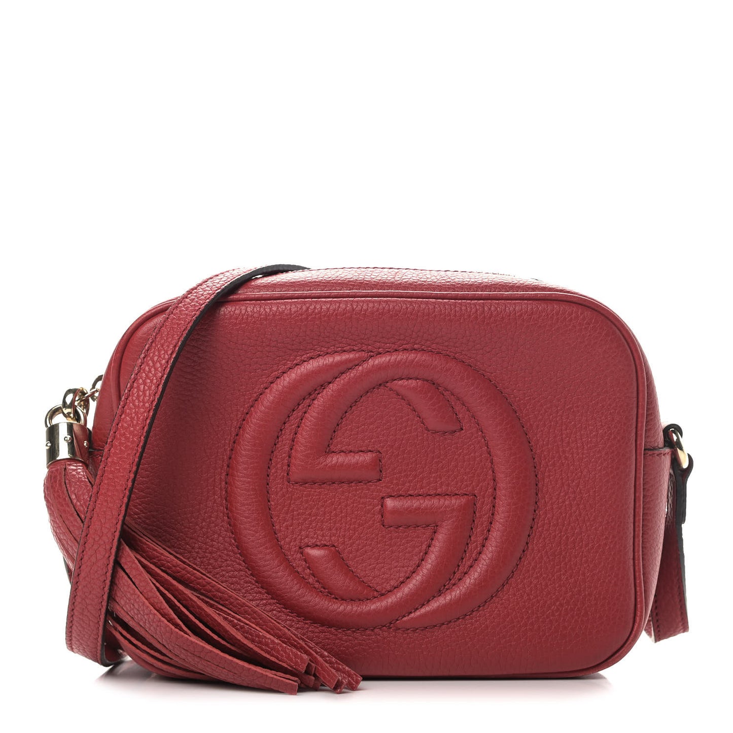 Pebbled Calfskin Small Soho Disco Bag Tabasco Red