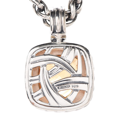 David Yurman Sterling Silver 18K Yellow Gold Citrine 14mm Albion Wheat Chain Pendant Necklace 5 of 6