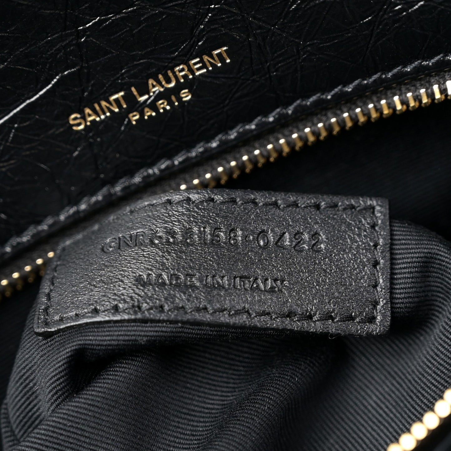 Crinkled Calfskin Matelasse Monogram Medium Niki Chain Satchel Black