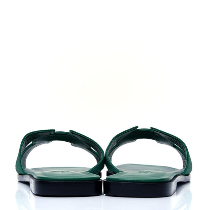 Hermes Epsom Oran Sandals 39 Malachite 6 of 9