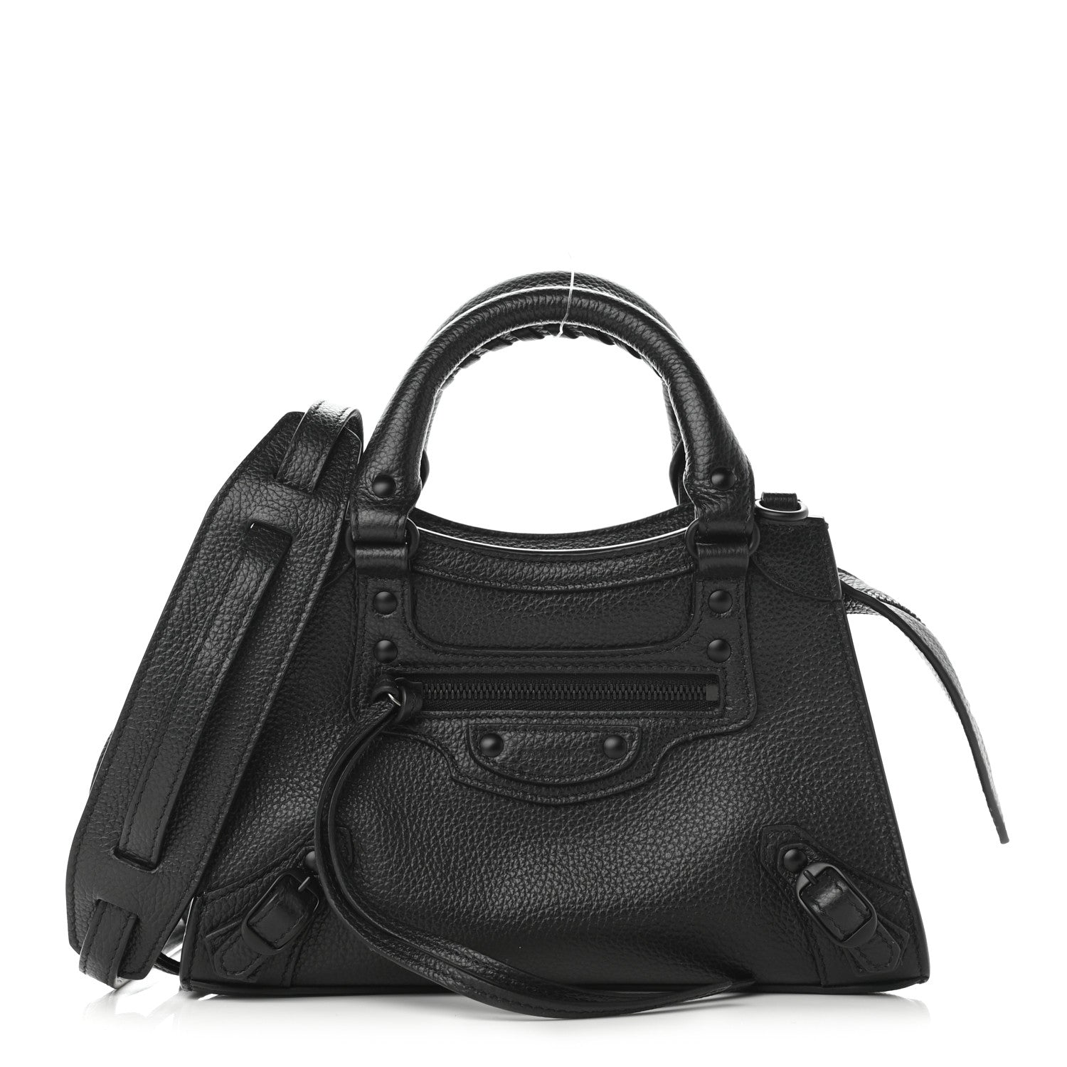 Balenciaga Grained Calfskin Neo Classic Black Hardware Mini City Black 1 of 10