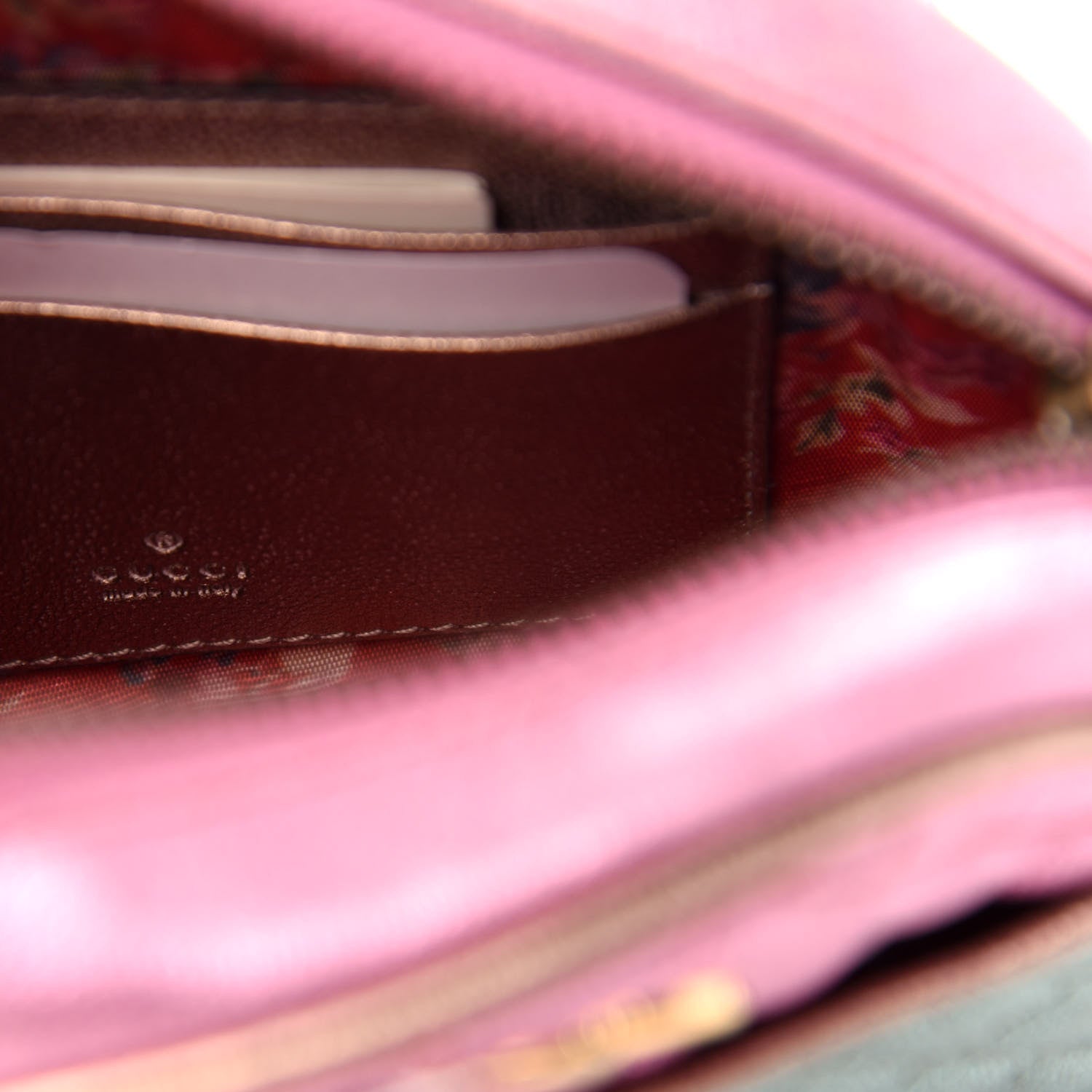Gucci Laminated Nappa Trapuntata Mini Zumi Dome Shoulder Bag Rosa Lago Rame 6 of 10