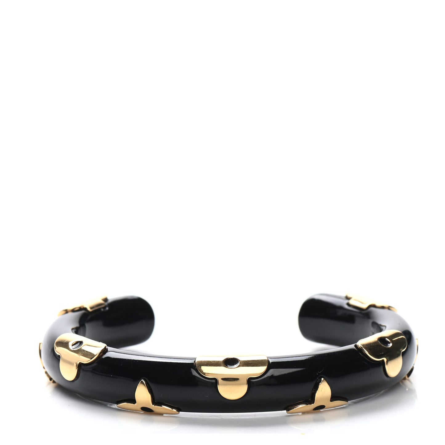 Resin Daily Monogram Bracelet M Black