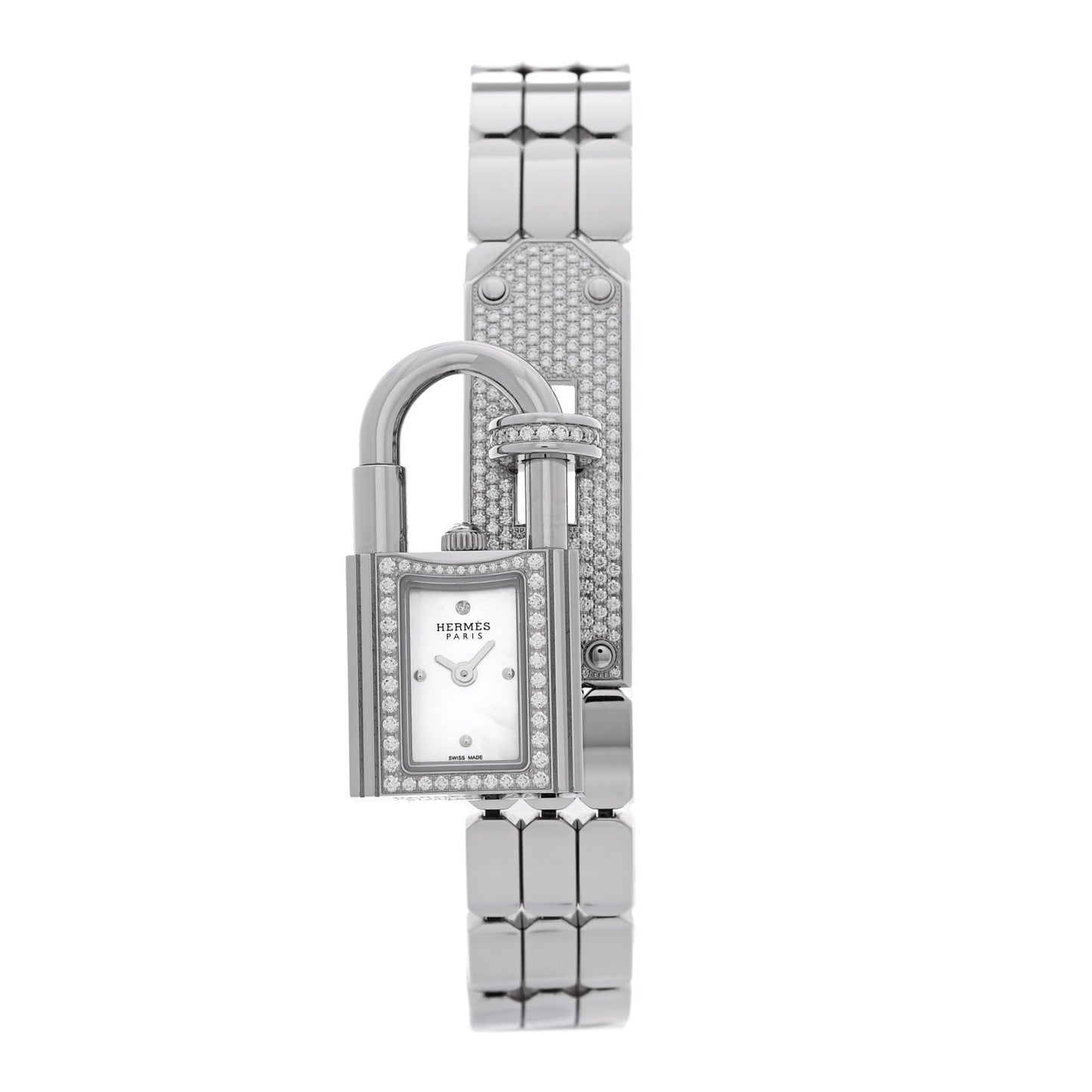 Stainless Steel Diamond Pave 16mm Kelly Quartz Watch