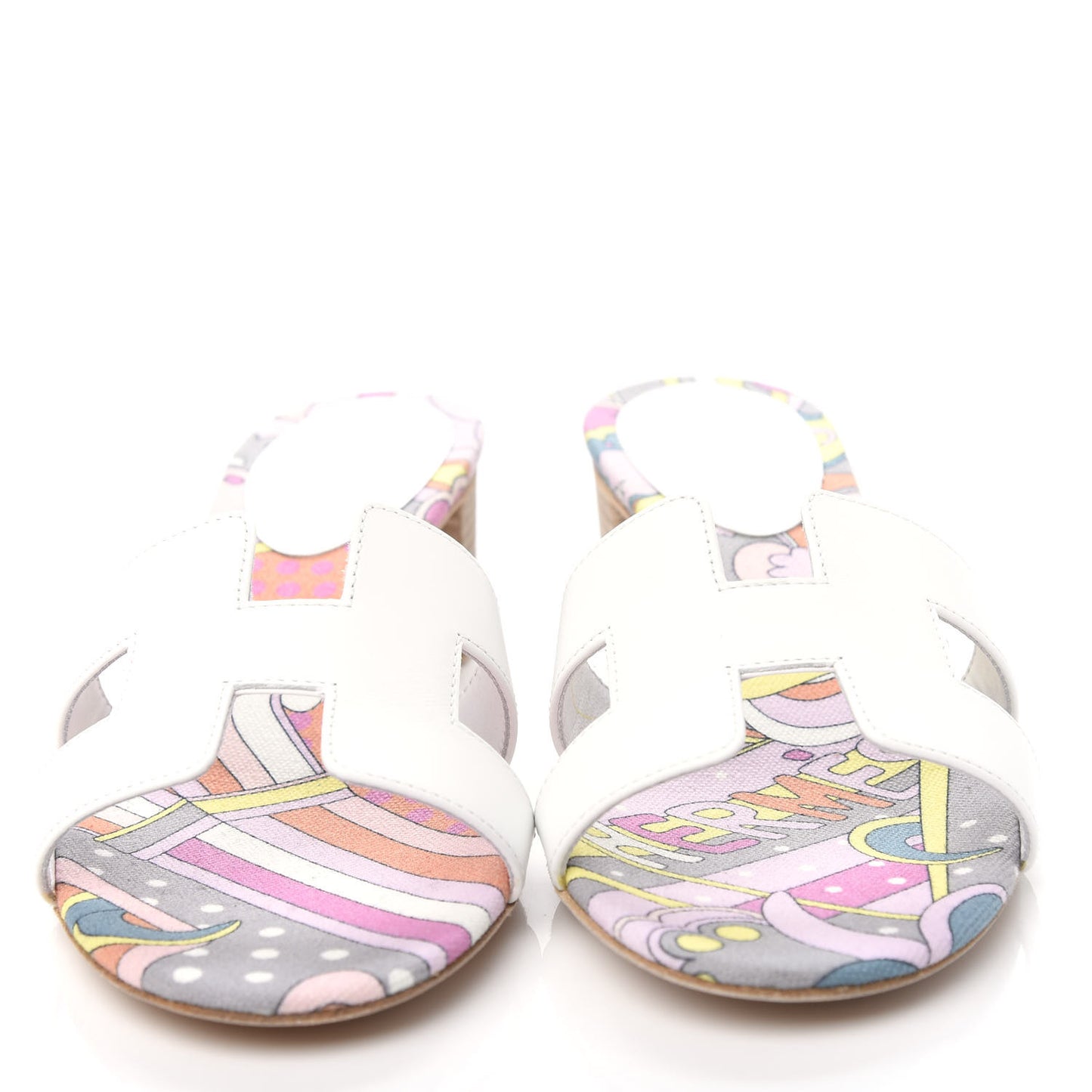 Box Calfskin Bois De Rose Oasis Sandals 37.5 White