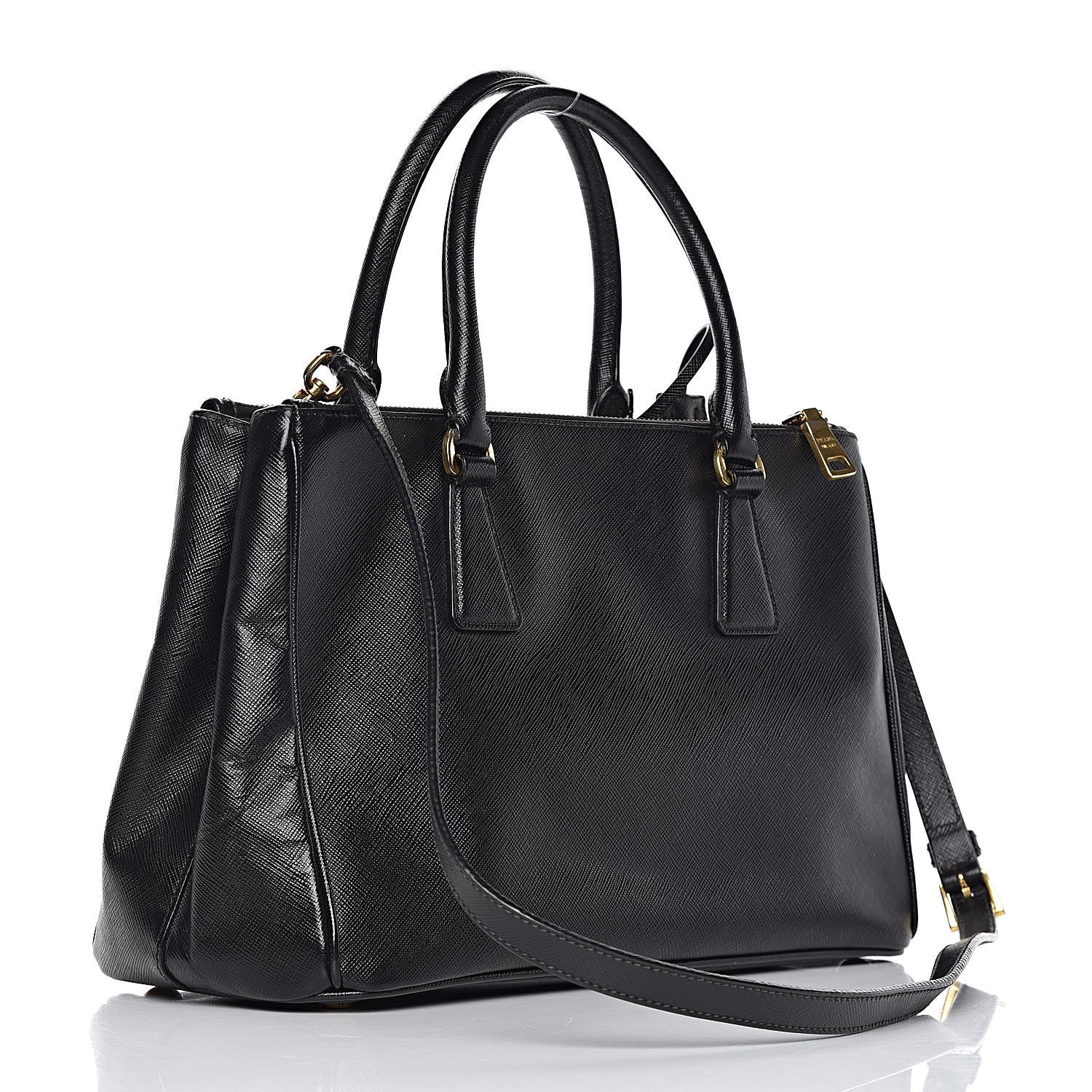 Prada Saffiano Small Galleria Double Zip Tote Black 3 of 12