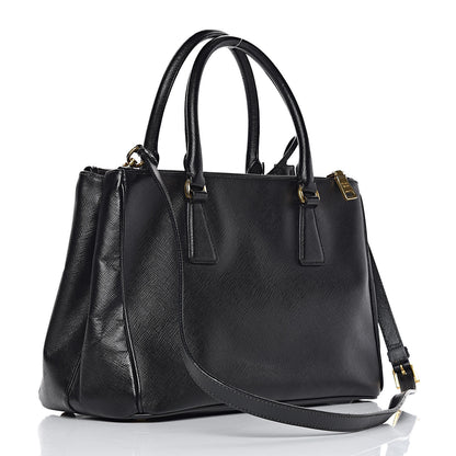 Prada Saffiano Small Galleria Double Zip Tote Black 3 of 12