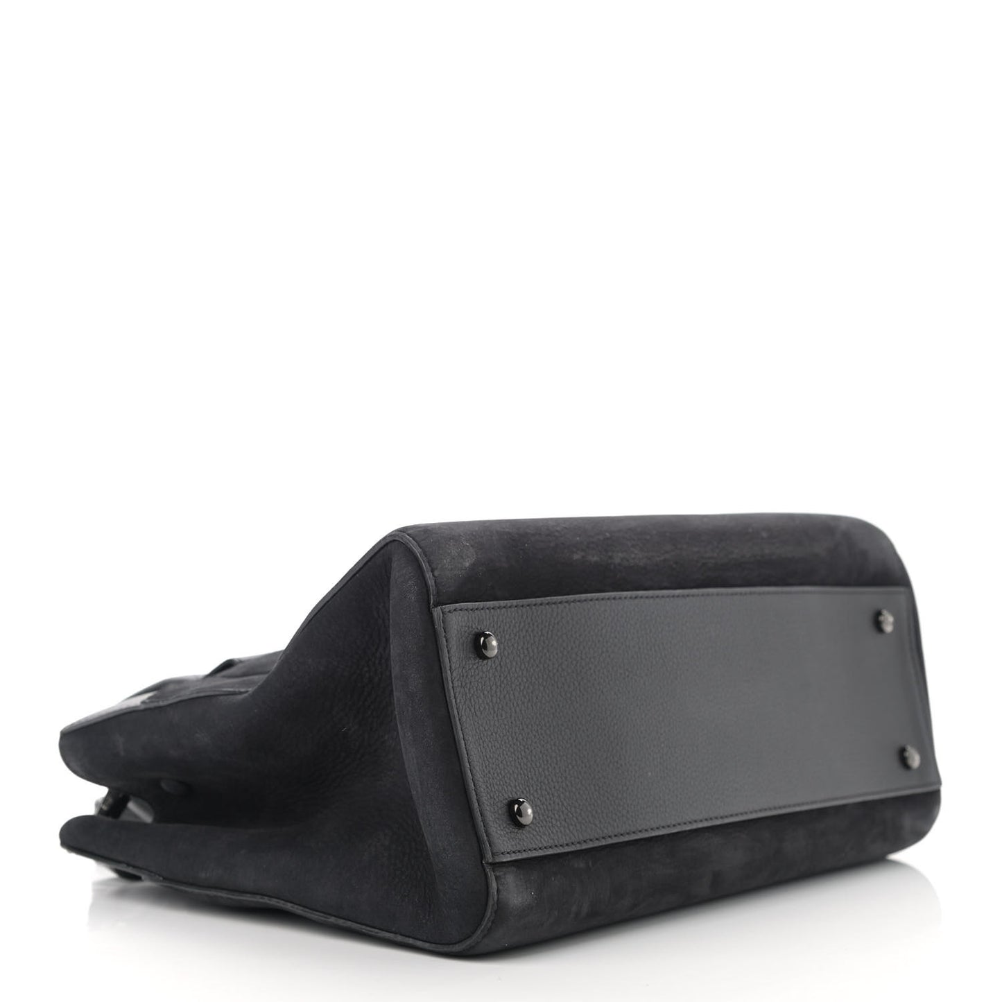 Grained Calfskin Suede Small Neo Executive Shopper Tote Black