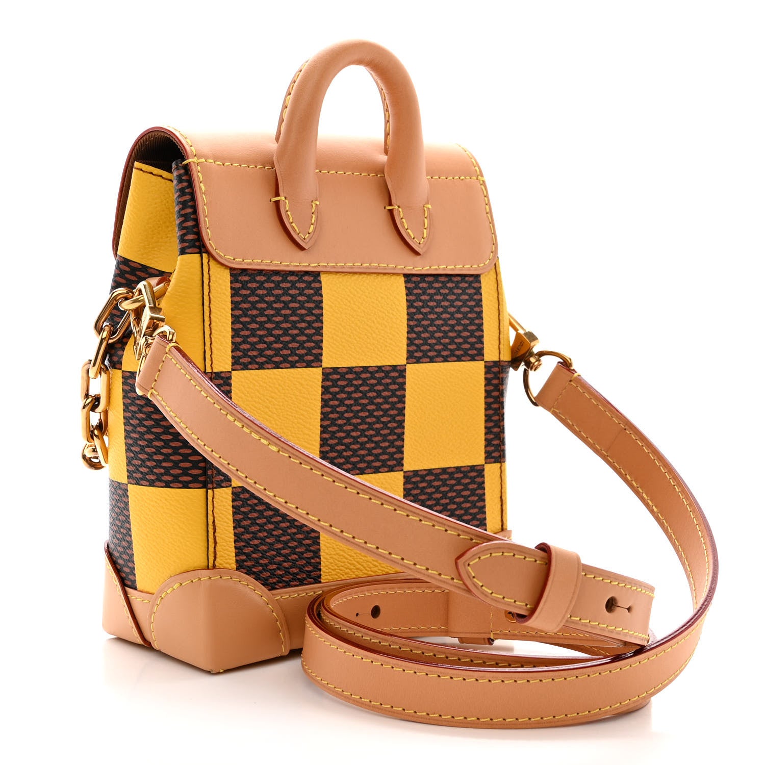 Louis Vuitton Damier Pop Nano Steamer Yellow 3 of 9