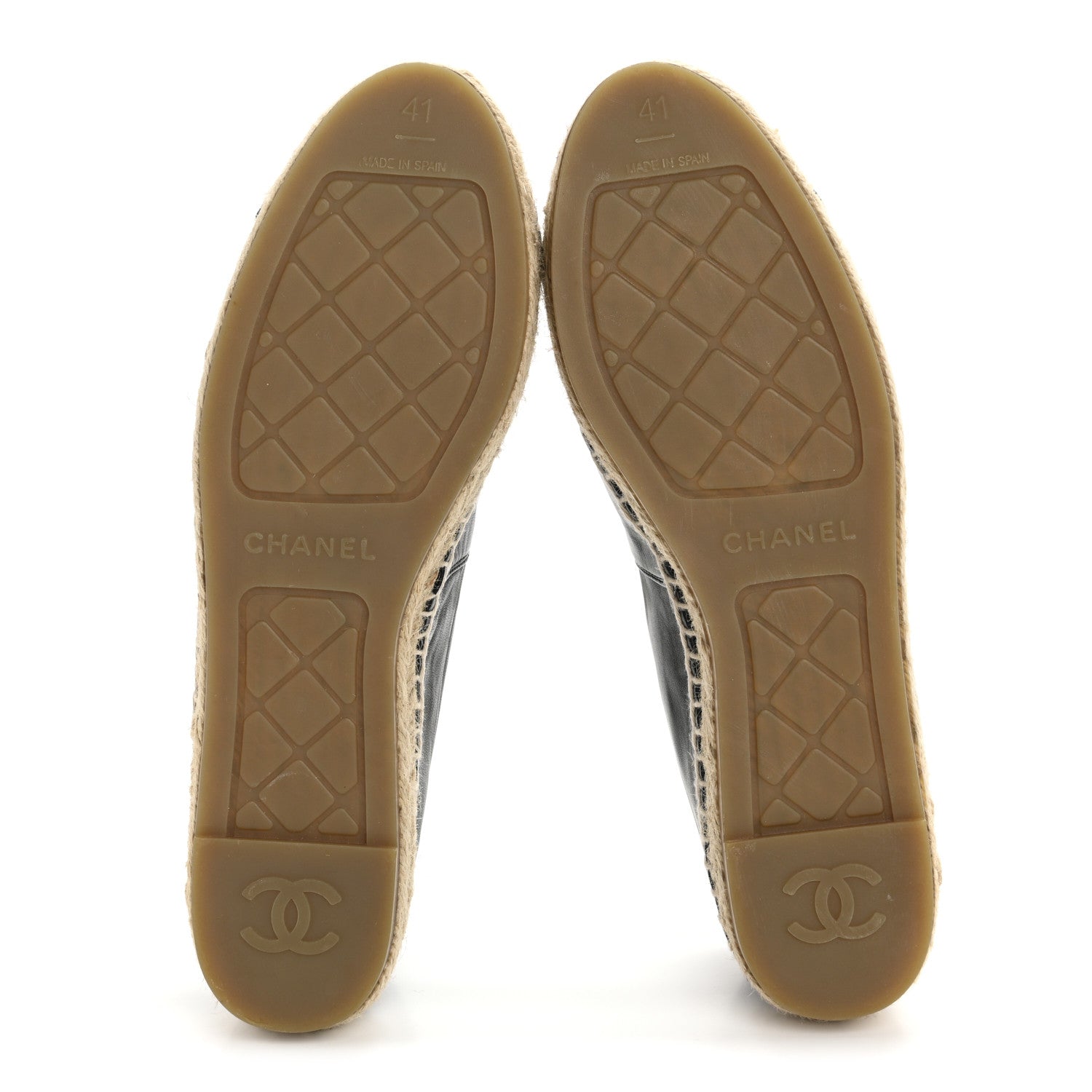 Chanel Lambskin CC Espadrilles 41 Black White Grey 6 of 10