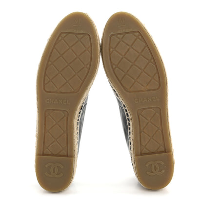 Chanel Lambskin CC Espadrilles 41 Black White Grey 6 of 10