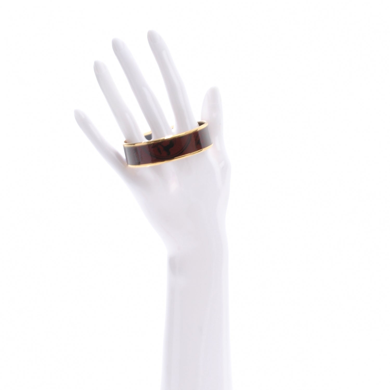 Hermes Enamel Printed Ex Libris Wide Bracelet 65 2 of 7