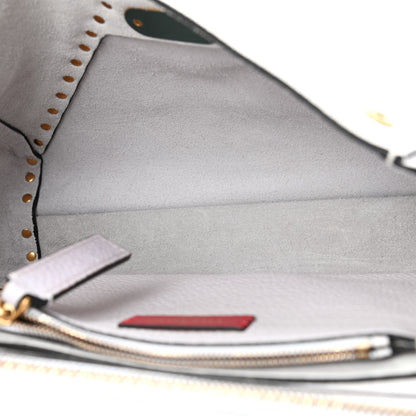 Valentino Garavani Pebbled Calfskin Medium Rockstud Hype Shoulder Bag White 4 of 4