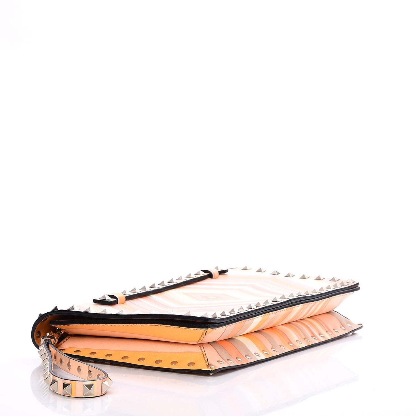 Nappa Native Couture 1975 Rockstud Wristlet Clutch Mandarin Sorbet
