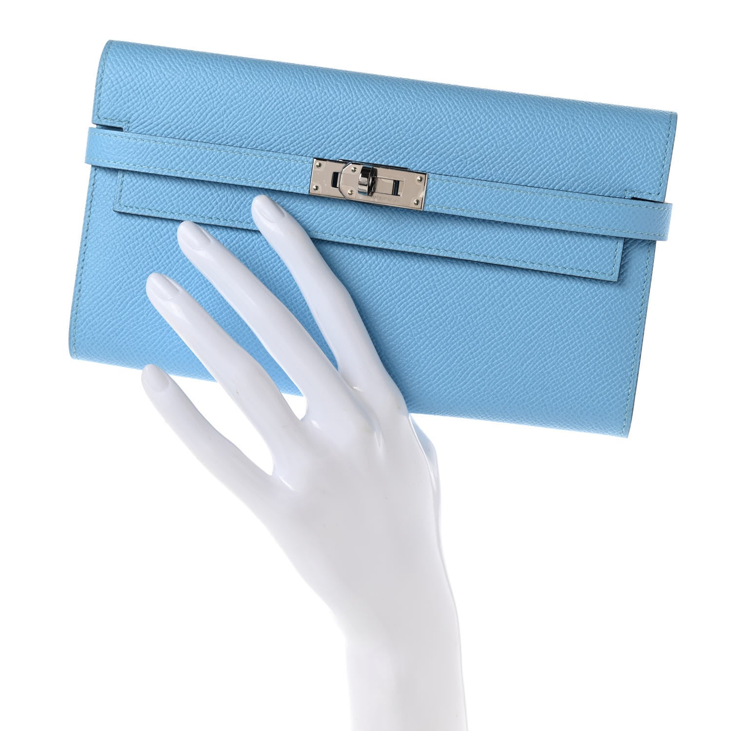 Hermes Epsom Kelly Longue Wallet Celeste 2 of 8