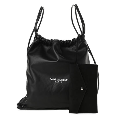 Saint Laurent Lambskin Teddy Drawstring Backpack 1 of 8