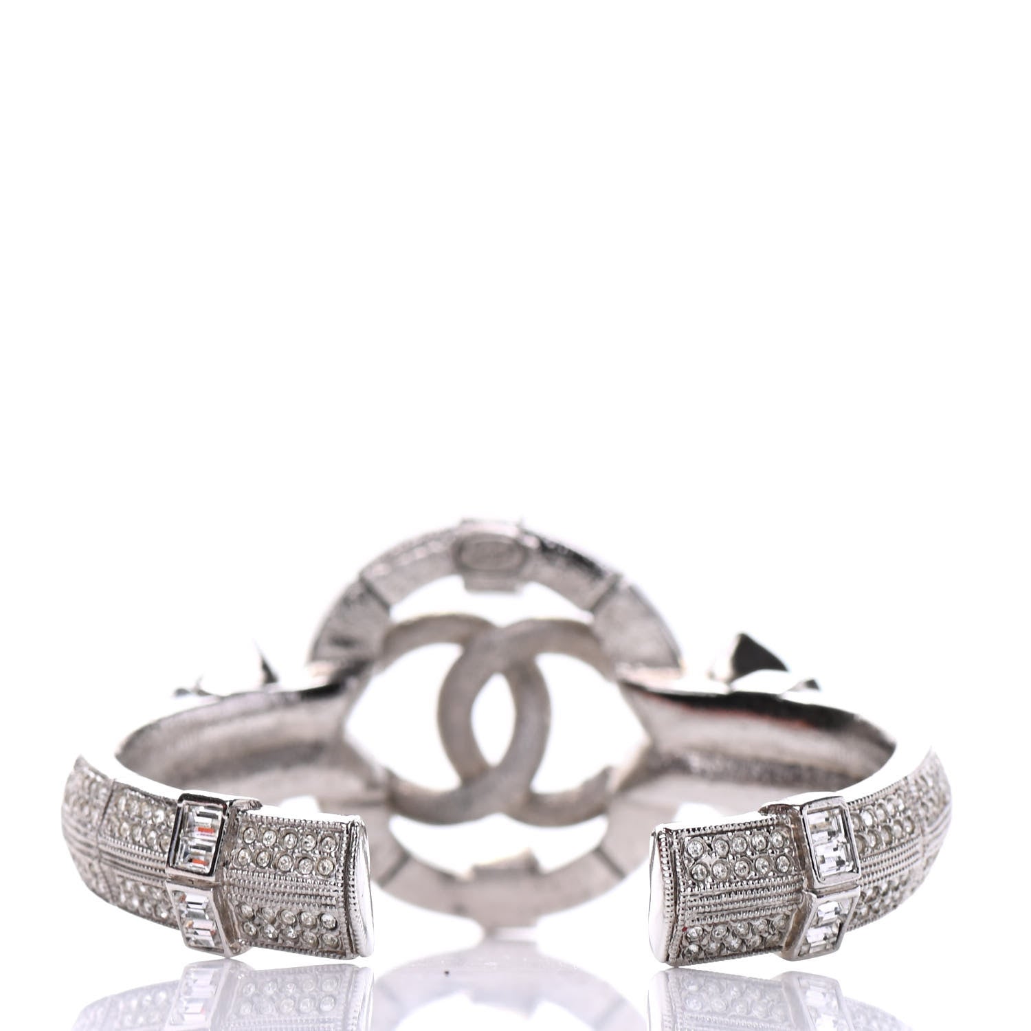 Chanel Baguette Crystal CC Bangle Blue Silver 3 of 5