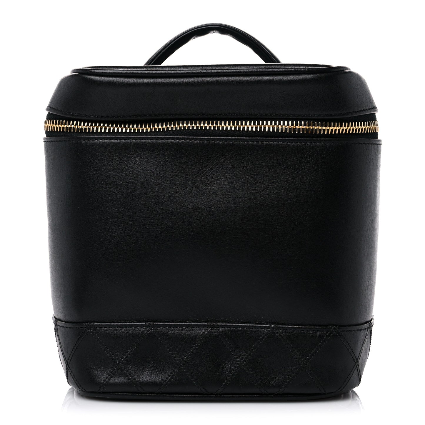 Lambskin Vanity Cosmetic Case Black