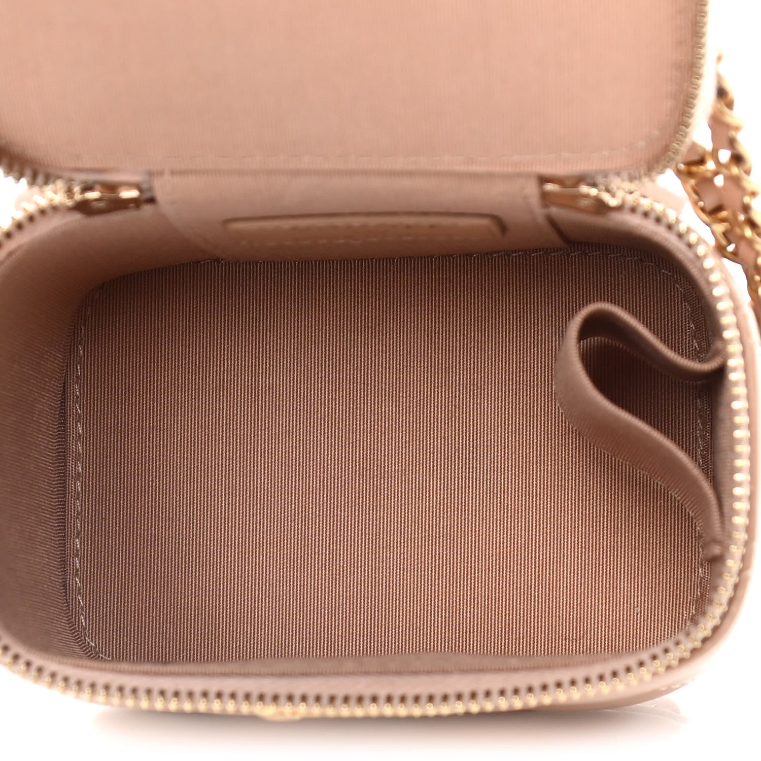 Chanel Calfskin Quilted Mini Perfect Fit Vanity Case With Chain Beige 4 of 15