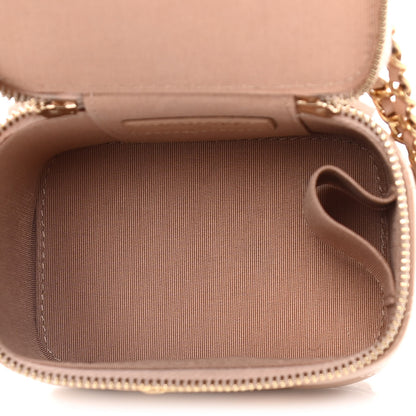 Chanel Calfskin Quilted Mini Perfect Fit Vanity Case With Chain Beige 4 of 15