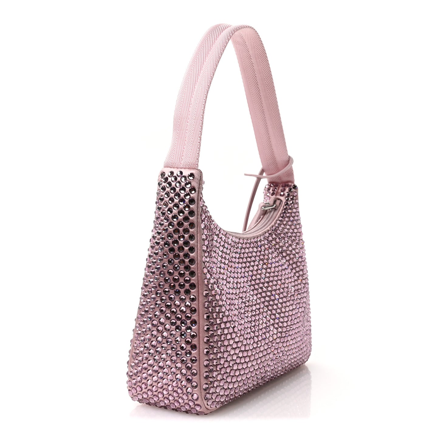 Satin Crystal Mini Re-Edition 2000 Bag Alabastro