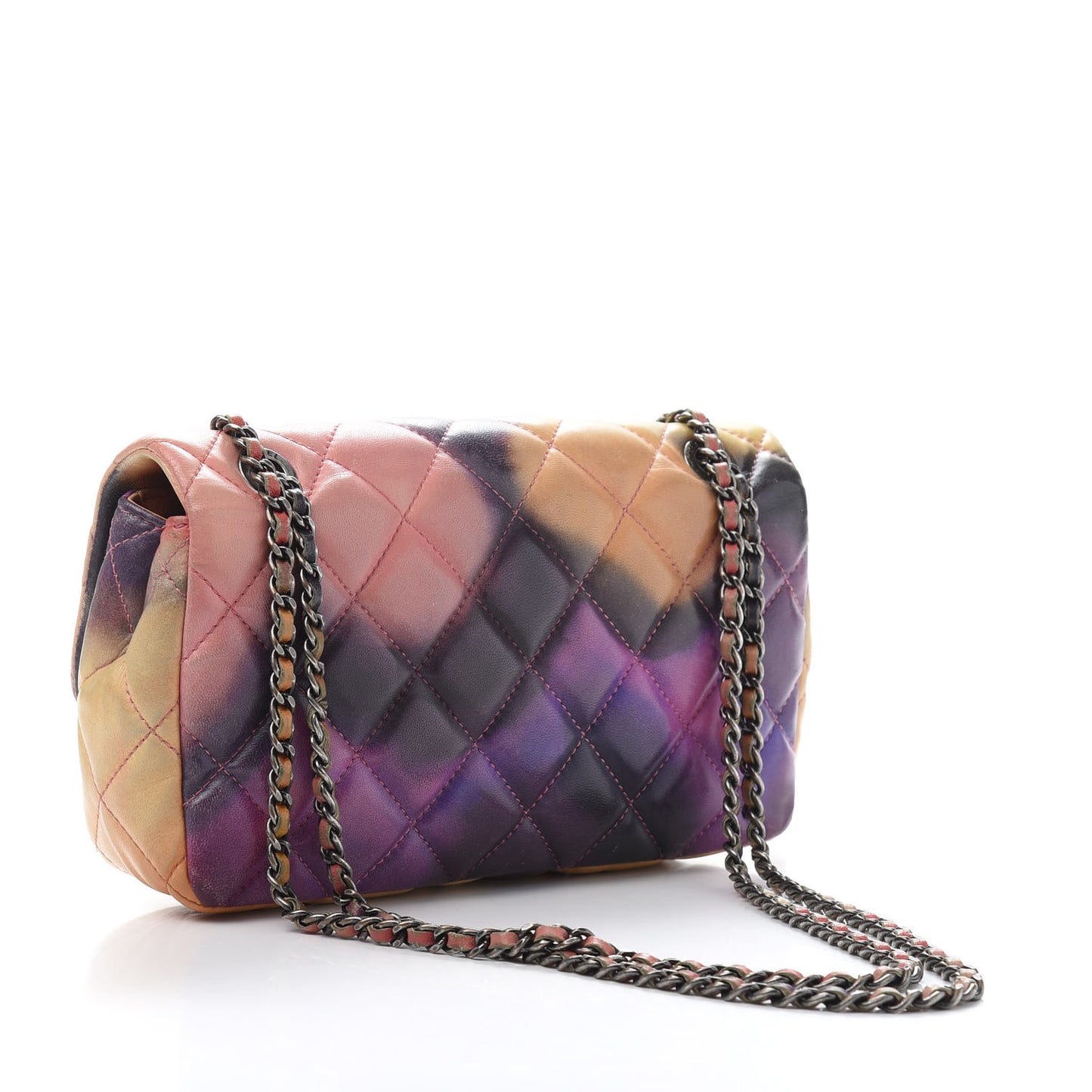 Printed Lambskin Quilted Small Flower Power Flap