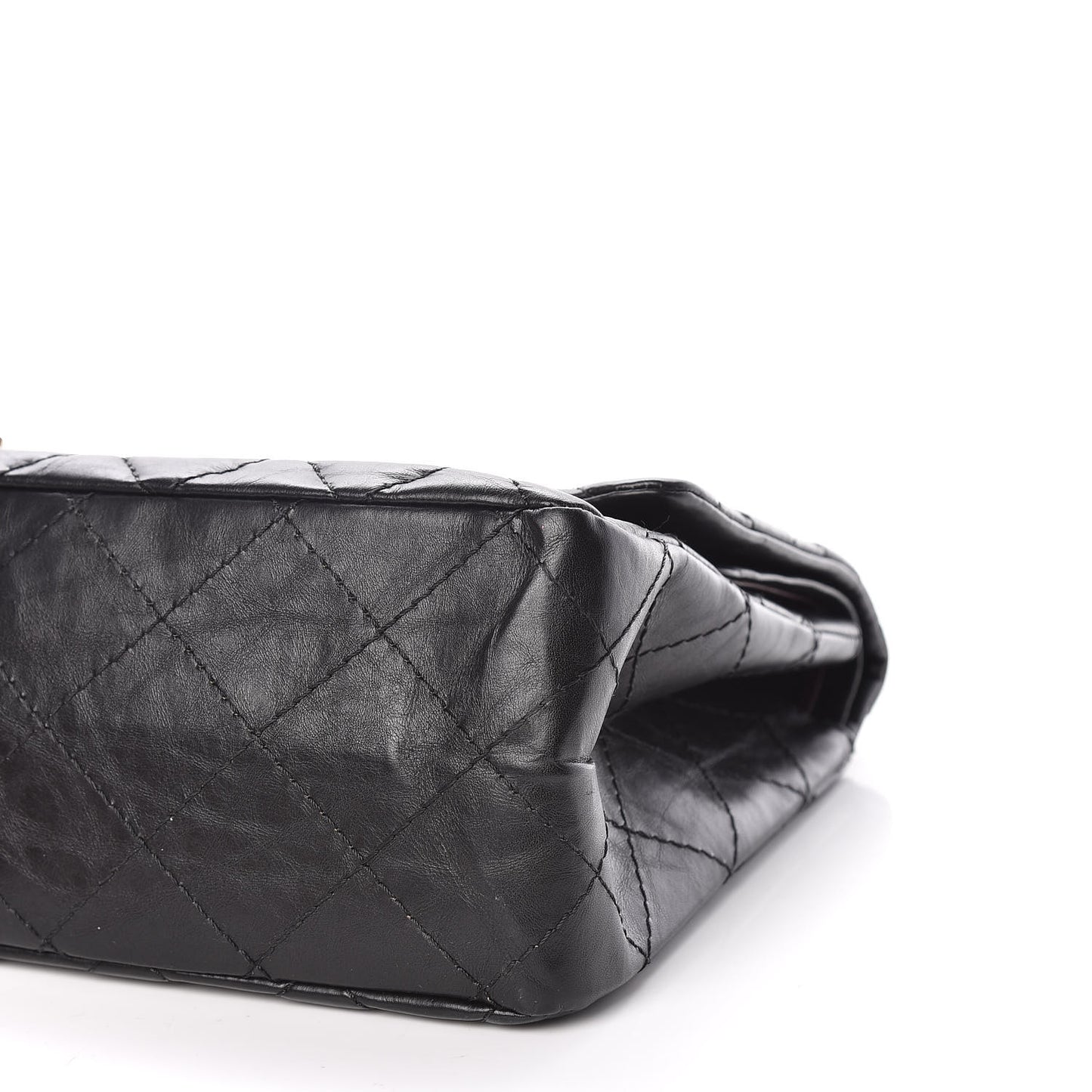 Aged Calfskin Quilted 2.55 Reissue 227 Flap Black