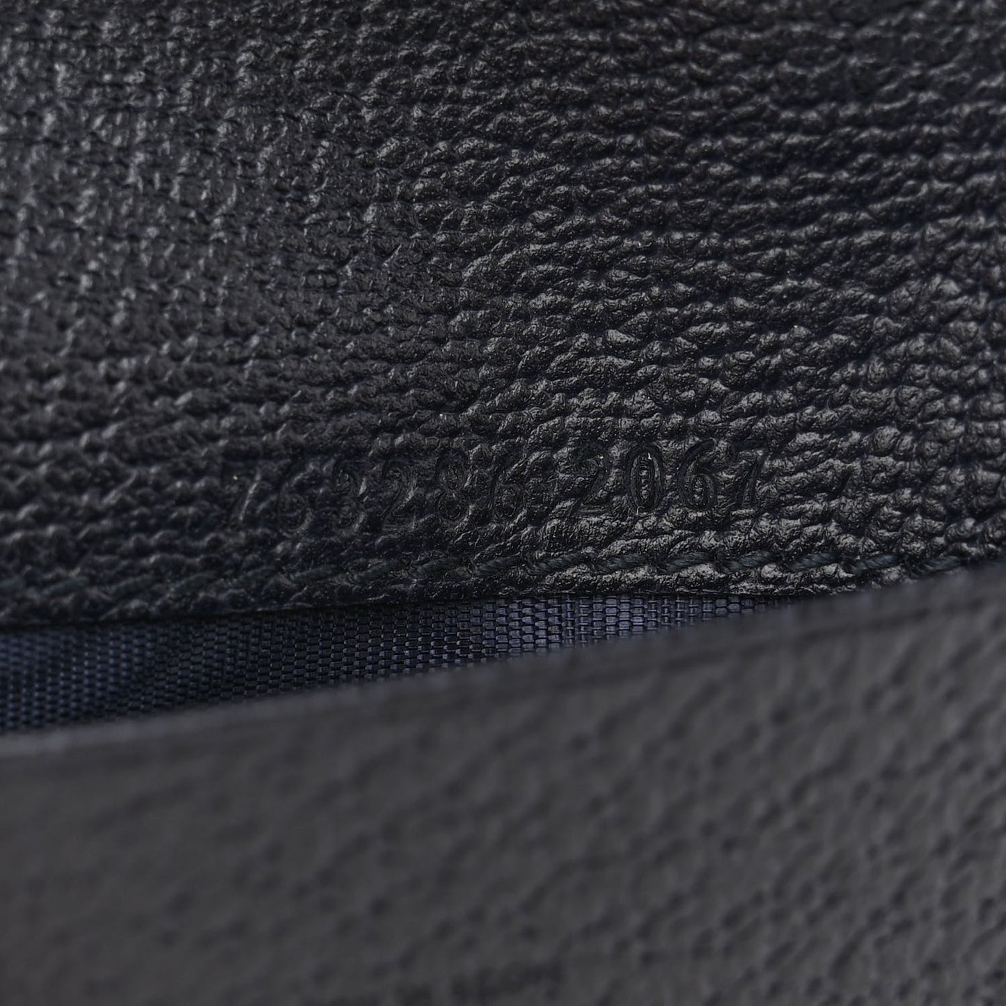 GG Supreme Monogram Textured Dollar Calfskin Card Case Blue Dark Blue