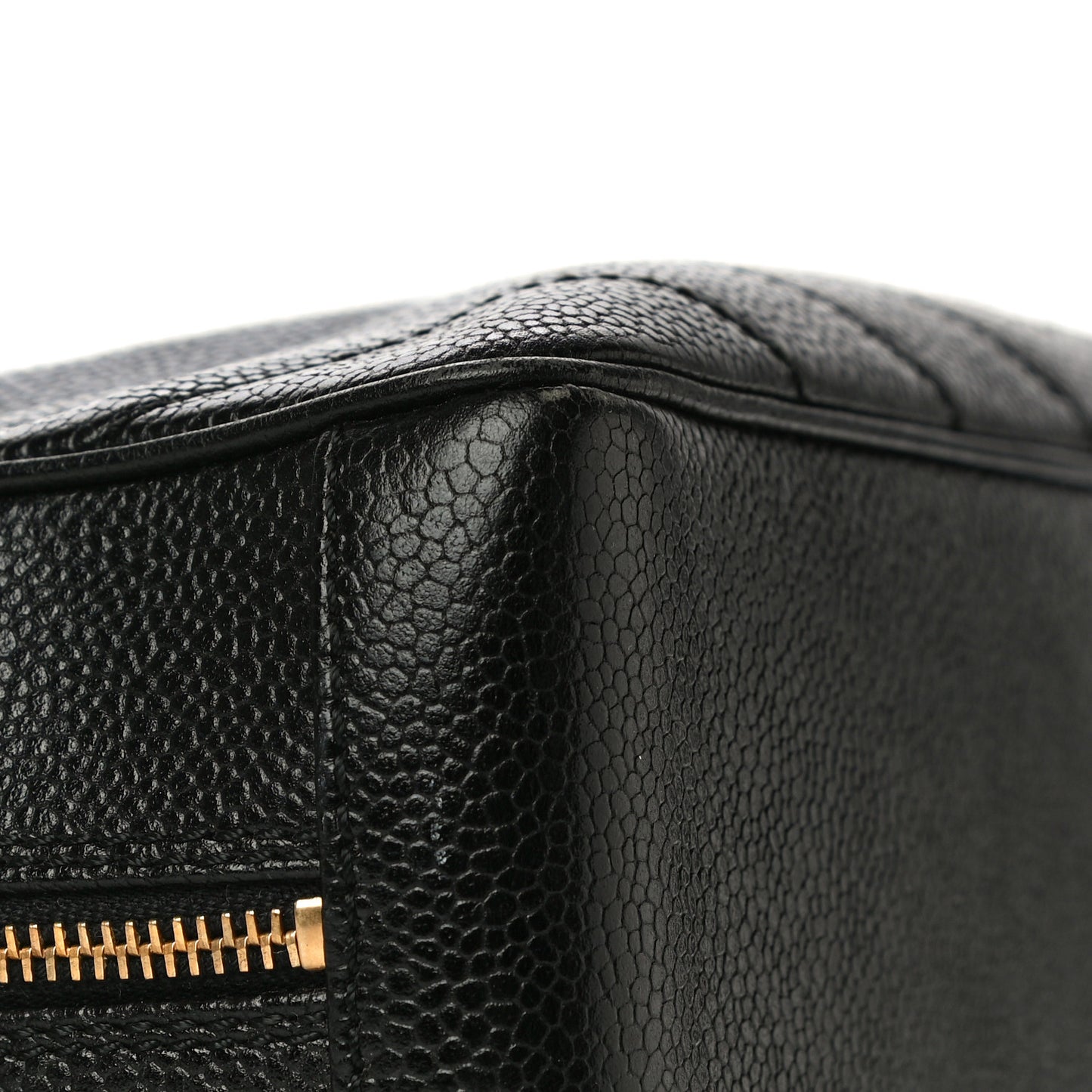 Caviar Chevron Quilted Camera Case Black