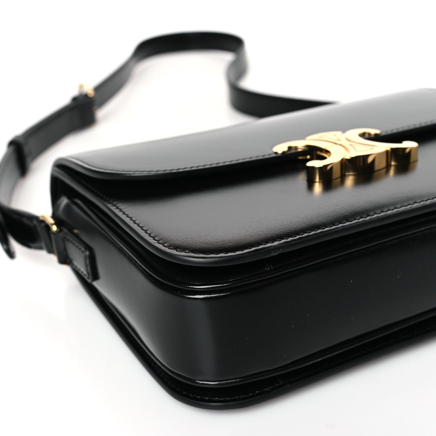 Shiny Calfskin Medium Triomphe Black