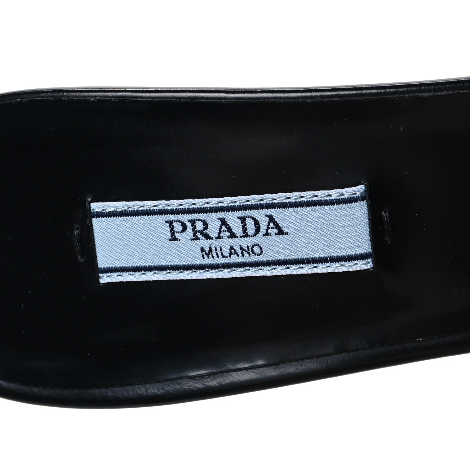 Prada Spazzolato Logo 75mm Slide Sandals 39 Black 7 of 8