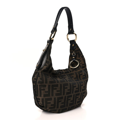 Fendi Zucca Cuoio Lucido Small Chef Hobo Tobacco Moro 3 of 9