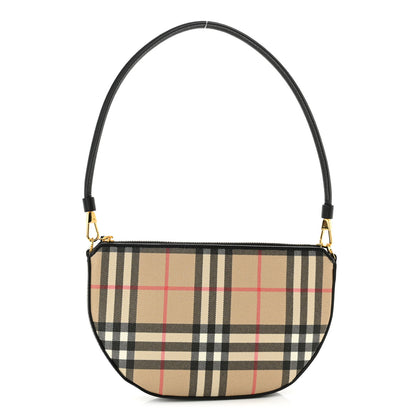 Burberry Vintage Check Calfskin Olympia Slim Pouch Archive Beige 1 of 8